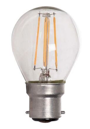 Globe - LED Clear Filament Globe A60 B22 4W 360lm Warm White