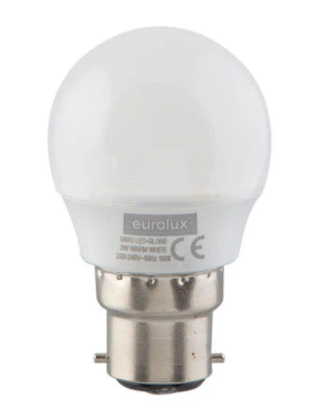 Globe LED G45-B22 - Warm White 3W